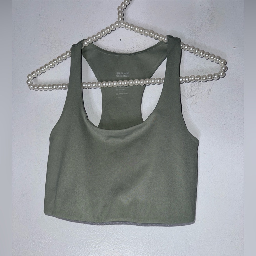 girlfriend collective Sage Green Sports Bra XS